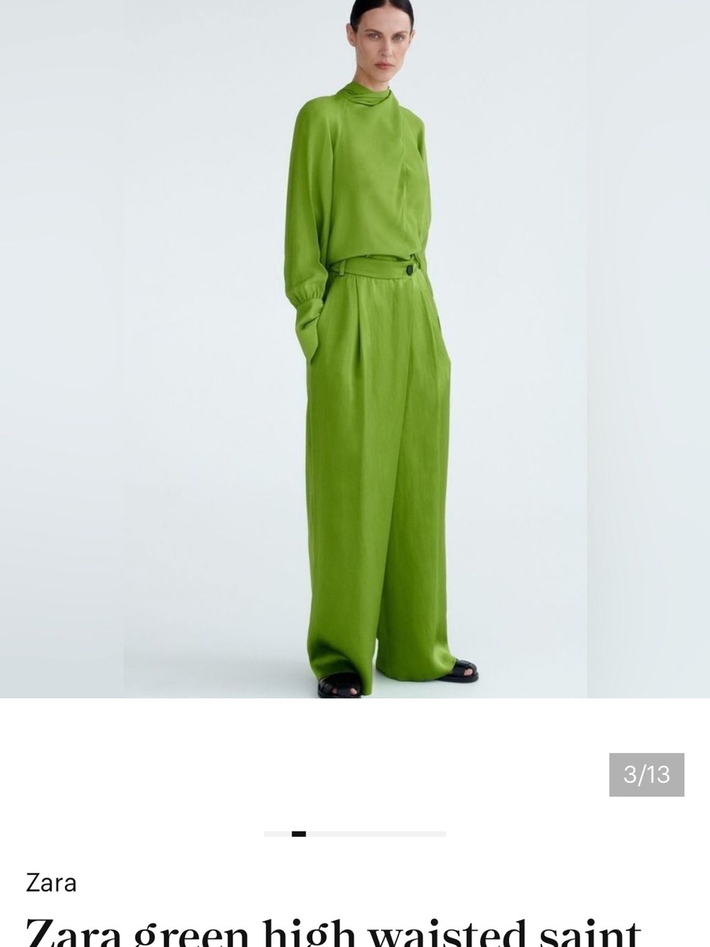 Set - Zara Green coord. Blouse and pants🩲 - Picture 2 of 3